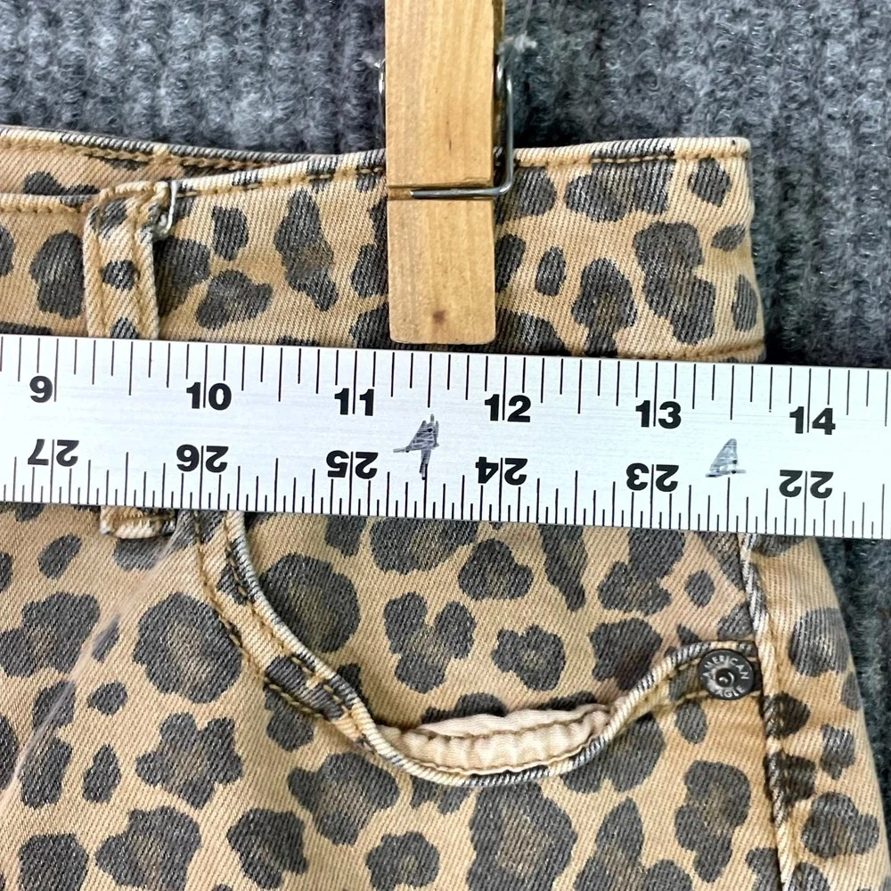 American Eagle Outfitter Jeans Womens 000 Brown Leopard Print Denim Minimalist